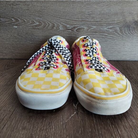 Custom Checkeredboard Vans Palm Tree Sneaker 6.5 Women 8 - Picture 2 of 10